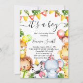 Het is een Baby shower van Safari-Oerwouden. Kaart (Voorkant)