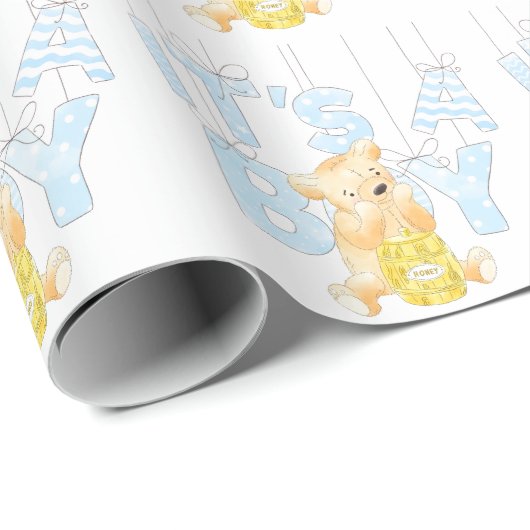 Het is een Baby shower van Teddy Bear. Cadeaupapier (Rol Hoek)