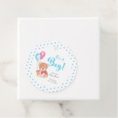 Het is een Baby shower van Teddy Bear Cute Blue st Bedankjes Labels (In situ)