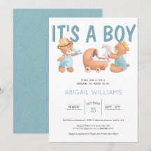 Het is een Baby shower van Teddy Bear.