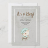 Het is een  Baby shower van Teddy Bear. Kaart (Voorkant)