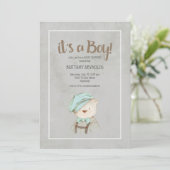 Het is een  Baby shower van Teddy Bear. Kaart (Staand voorkant)