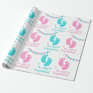 Het is een Baby shower van twee jongens. Cadeaupapier