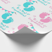 Het is een Baby shower van twee jongens. Cadeaupapier (Hoek)