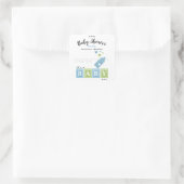 Het is een Baby shower. Vierkante Sticker (Tas)