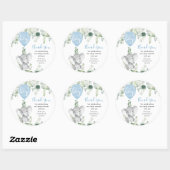 Het is een baby shower voor boyolifantenballongroe ronde sticker (Vel)