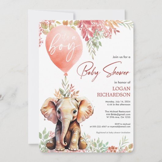 Het is een baby shower voor herfstballonnen van ee kaart (Voorkant)