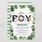 Het is een Baby shower voor jonge Safari-Oerwouden Kaart (Voorkant / Achterkant)