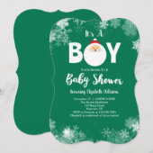 Het is een Baby shower voor Jongen Green Kerstmis. Kaart (Voorkant / Achterkant)