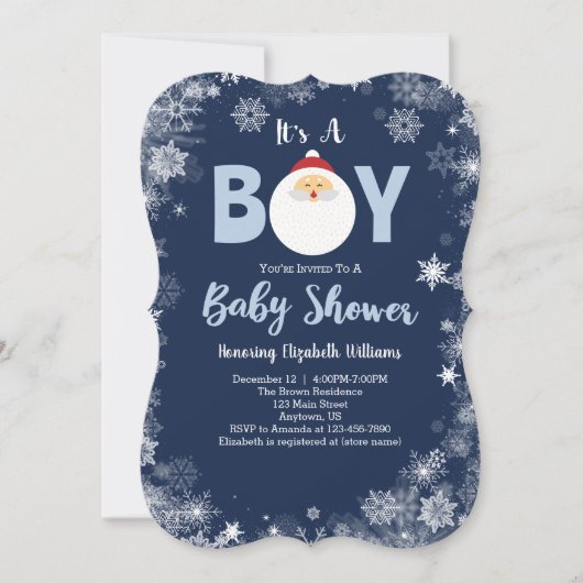 Het is een Baby shower voor Kerstmis. Kaart (Voorkant)