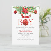 Het is een Baby shower voor kerstversieringen. Kaart (Staand voorkant)