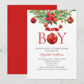 Het is een Baby shower voor kerstversieringen. Kaart (Voorkant / Achterkant)