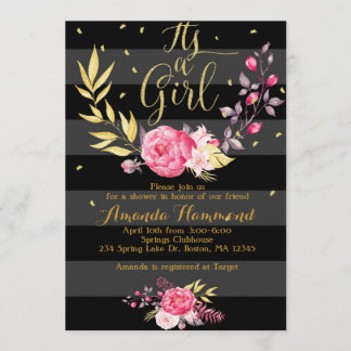 Het is een Baby shower voor meisjes Kaart