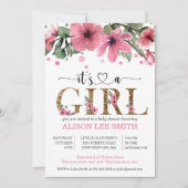 Het is een baby shower voor waterverf van roze en  (Voorkant)