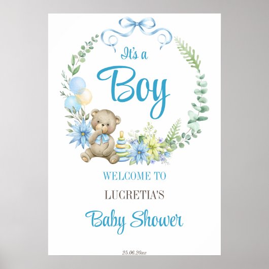 Het is een baby shower-welkomstbord van de jongen  poster (Voorkant)