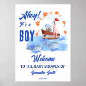 Het is een baby shower-welkomstteken voor jongen. poster (Voorkant)