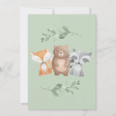 Het is een Baby shower Woodland Greenery. Kaart (Achterkant)