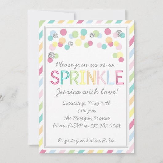 Het is een Baby Sprinkle! baby shower Uitnodiging (Voorkant)