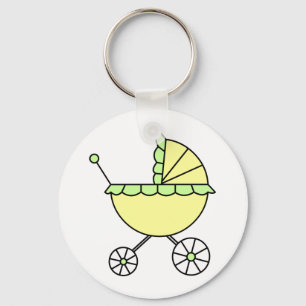 Het is een Baby. Yellow Green Baby Carriage Sleutelhanger