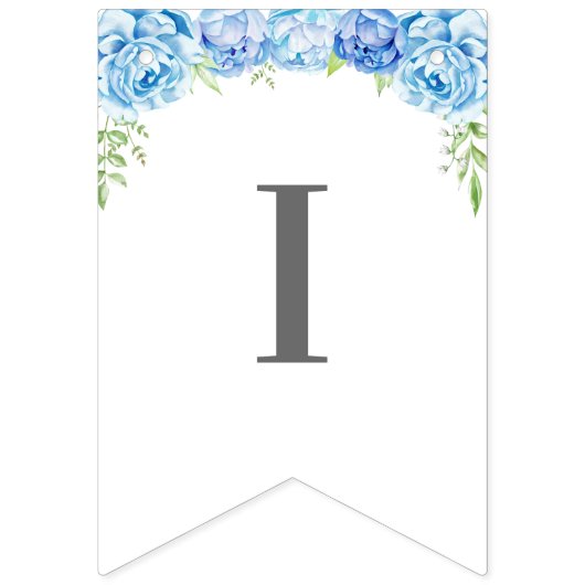 Het is een babyjongen Lichte Blauwe Floral Shower  Vlaggetjes (Tweede vlag)