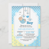 Het is een babyjongen | Schattigee Blauwe Baby Kaart (Voorkant)