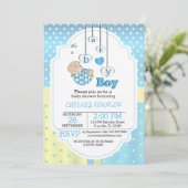 Het is een babyjongen | Schattigee Blauwe Baby Kaart (Staand voorkant)