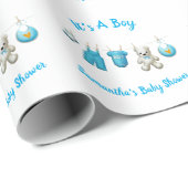 Het is een babykleding van een jongen, Onesis Baby Cadeaupapier (Rol Hoek)