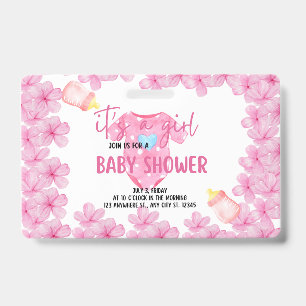 het is een babyshower voor een meisje badge