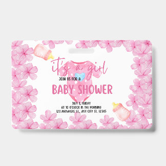 het is een babyshower voor een meisje badge
