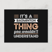 Het is een Badminton Ding Functie sportief Cadeau Briefkaart (Voorkant)