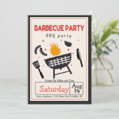 Het is een Barbecue Party Kaart (Staand voorkant)