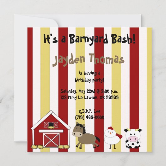 Het is een Barnyard Bash, Jayden Thomas.. Kaart (Voorkant)