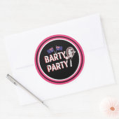 Het is een Barty Party Ronde Sticker (Envelop)