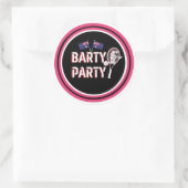Het is een Barty Party Ronde Sticker (Tas)