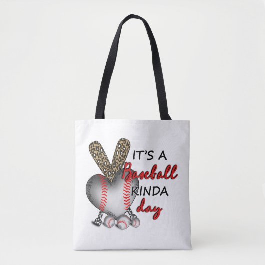 Het is een Baseball Kinda Day, Baseball Mam Tote Bag (Voorkant)