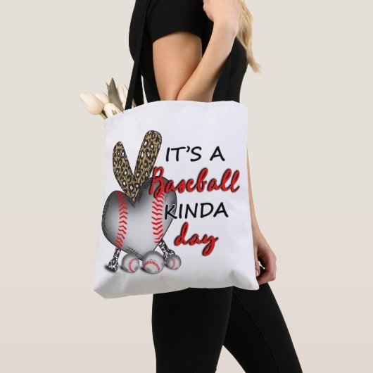 Het is een Baseball Kinda Day, Baseball Mam Tote Bag (Dichtbij)
