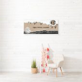 Het is een Beach Party Happy Birthday-naam Spandoek (Insitu)