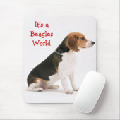 Het is een Beagles World Mousepad Muismat (Met muis)