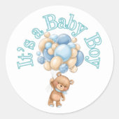 Het is een Beren Baby shower Ronde Sticker (Voorkant)
