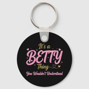 Het is een Betty-ding Roze Goud Vrouwen Cadeau Sleutelhanger