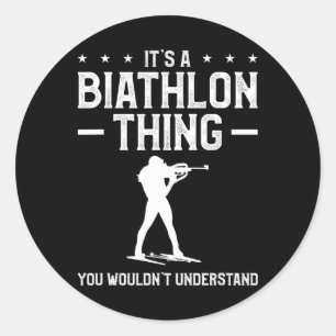 Het is een Biathlon dat je niet zou begrijpen.. Ronde Sticker