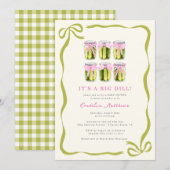 Het is een Big Dill Pickle Coquette Bow Baby showe Kaart (Voorkant / Achterkant)