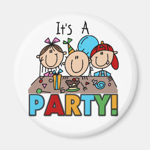 Het is een Birthday Party T-shirts en cadeautjes Magneet