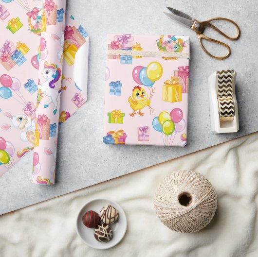 Het is een 'Birthday Party Wrapping Paper' Cadeaupapier (Crafts)
