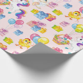 Het is een 'Birthday Party Wrapping Paper' Cadeaupapier (Hoek)