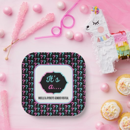 Het is een..Blauw en Roze Genderonthulling Papieren Bordje (Feest)