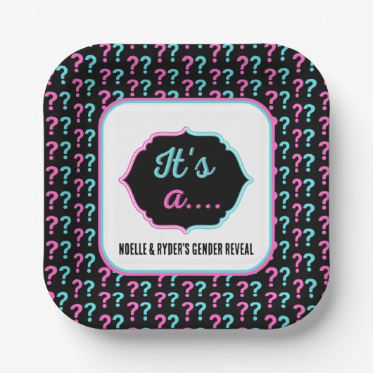 Het is een..Blauw en Roze Genderonthulling Papieren Bordje (Voorkant)