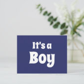 Het is een blauwe witte baby van de Jongen. Briefkaart (Staand voorkant)