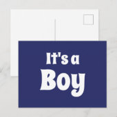 Het is een blauwe witte baby van de Jongen. Briefkaart (Voorkant / Achterkant)