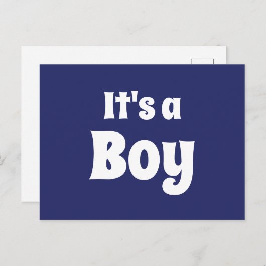 Het is een blauwe witte baby van de Jongen. Briefkaart (Voorkant / Achterkant)